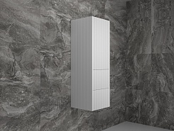 Style Line Шкаф пенал Стокгольм 36 R подвесной белый рифленый софт – фотография-3